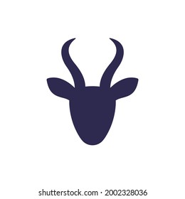 springbok, gazelle icon on white