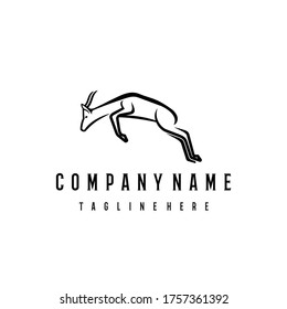 Springbok Jumping Outline Beautiful African Animal Concept Design Vector