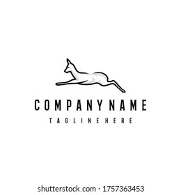 Springbok logo design template. Awesome a springbok logo. A springbok line art logotype.