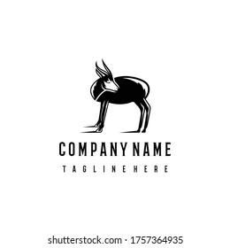 Springbok logo design template. Awesome a springbok logo. A springbok line art logotype.