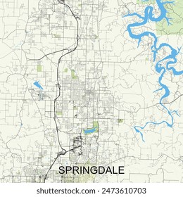 Springdale, Arkansas, United States map poster art