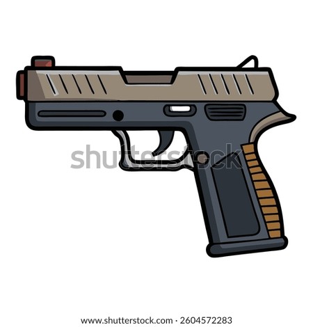 Springfield Armory XD flat illutration white background