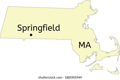 Springfield city location on Massachusetts map