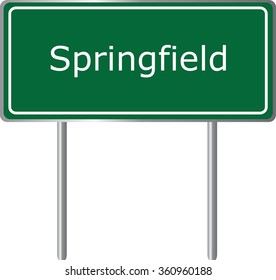Springfield , Colorado, road sign green vector illustration, road table, USA city