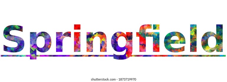 Springfield. Colorful typography text banner. Vector the word springfield design. Can be used to logo, card, poster, heading and beautiful title