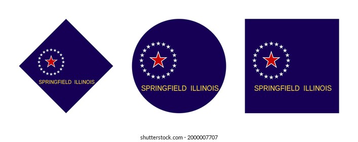 springfield flag icon set. isolated on white background