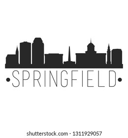 Springfield Illinois. City Skyline. Silhouette City. Design Vector. Famous Monuments.