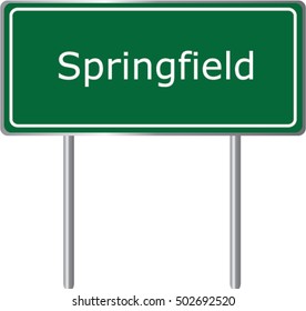 Springfield Illinois Road Sign Green Vector Stock Vector (Royalty Free ...