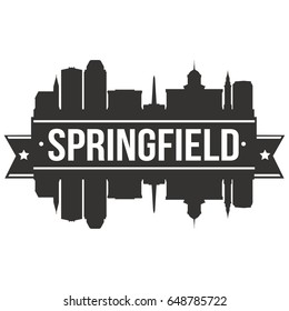 Springfield Illinois, Skyline Silhouette Design City Vector Art Logo.