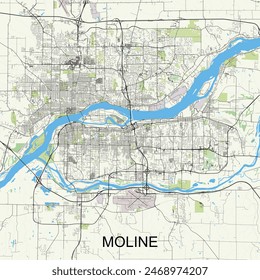 Springfield, Illinois, United States map poster art