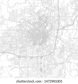 Springfield, Illinois, USA, bright outlined vector map with bigger and minor roads and steets created for infographic backgrounds.