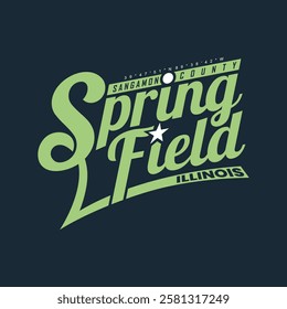 Springfield Illinois,Vintage typography design in vector illustration.Clothing,t shirt,apparel and other uses.Abstract design with the grunge and denim style. Vector print, typography, poster.