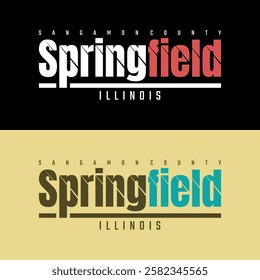 Springfield Illinois,Vintage typography design in vector illustration.Clothing,t shirt,apparel and other uses.Abstract design with the grunge and denim style. Vector print, typography, poster.