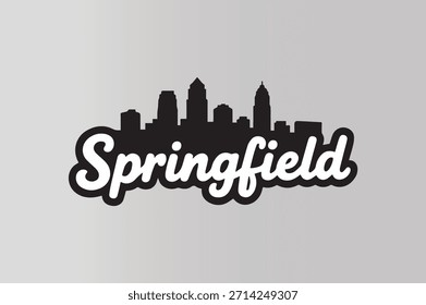 Región de la silueta de Springfield Tipografía Texto Vector Gráfico
