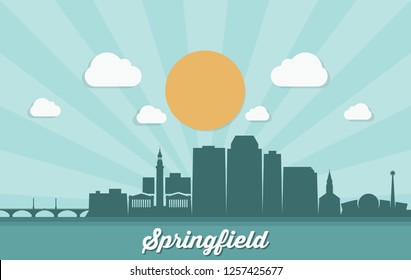 Springfield skyline - Massachusetts, United States of America, USA - vector illustration