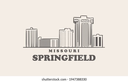 Springfield skyline, missouri drawn sketch