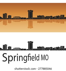 Springfield skyline in orange background in editable vector file