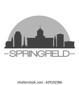 Springfield Skyline Silhouette Skyline Stamp Vector City Design