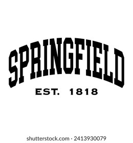 Springfield typography design for tshirt hoodie baseball cap jacket and other uses vector