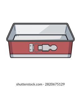 Springform cake pan for baking and preparing delicious cakes, illustrating kitchenware and cooking tools with a simple line art design on a clean white background