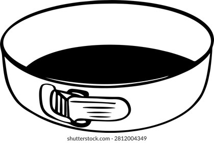Springform pan cake baking mold kitchen utensil for pastry shop logo print. Vector illustration