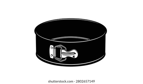 Springform pan with latch black and white silhouette