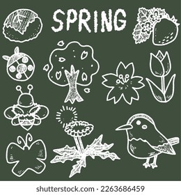 Ilustración de la línea blanca inspirada en la primaveraEn esta página, ofrecemos la imagen prediseñada de la primavera. 
