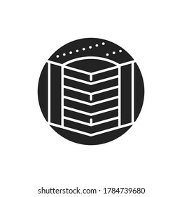 Springless bed mattress black glyph icon. Based on monolithic or typesetting blocks. Pictogram for web page, mobile app, promo. UI UX GUI design element.