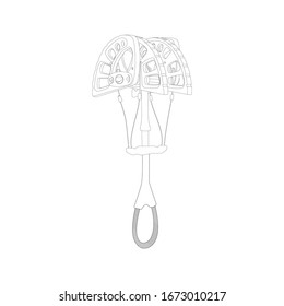 A spring-loaded camming device (also SLCD, cam or friend) is a piece of rock climbing or mountaineering protection equipment. vector illustration