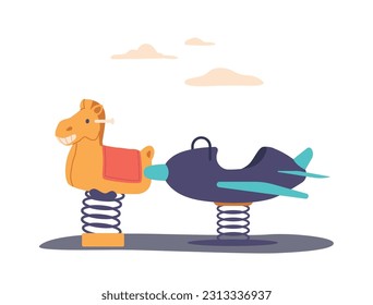 Spring-mounted Swings Provide A Fun And Dynamic Experience, Offering A Gentle And Playful Motion