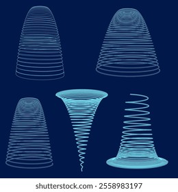 springs contour set vector illustration