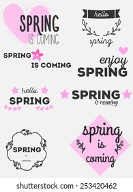 Springs labels vector set 