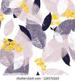 Spring.Seamless pattern with leaf  Romantic Flower Background