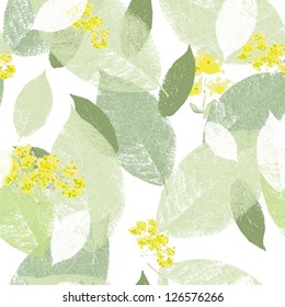 Spring.Seamless pattern with leaf  Romantic Flower Background