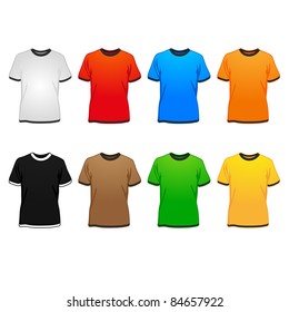 spring/summer/autumn t-shirts in different colors vector illustration