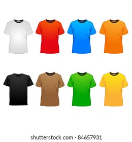 spring/summer/autumn t-shirts in different colors vector illustration