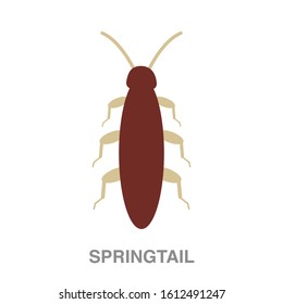 Springtail flat icon on white transparent background. You can be used springtail icon for several purposes.