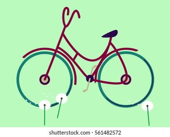 A springtime bicycle illustration.