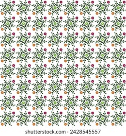Springtime blooms in a seamless floral pattern, perfect for wallpapers and retro textiles