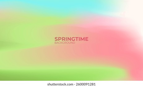 Springtime blurred background. Bright color gradients for Spring season creative graphic design. Vector illustration.