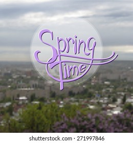 Springtime blurred vector background with lilac