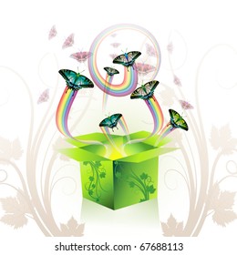 Springtime box with butterflies