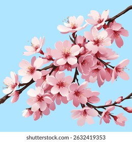 Flores de cerejeira de primavera com pétalas delicadas