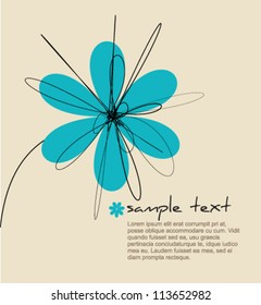 Springtime colorful floral greeting card,vector