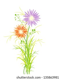 Springtime Colorful Flower Greeting Card Background