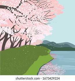 桜 土手 のイラスト素材 画像 ベクター画像 Shutterstock