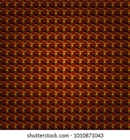 Springtime contemporary abstract flower seamless pattern in brown, red and orange colors. Vector illustration.