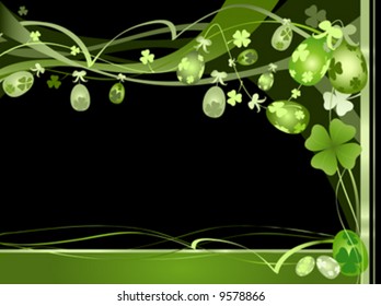 springtime design with Easter eggs and clovers
