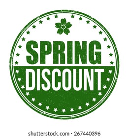 Springtime discount grunge rubber stamp on white, vector illustration
