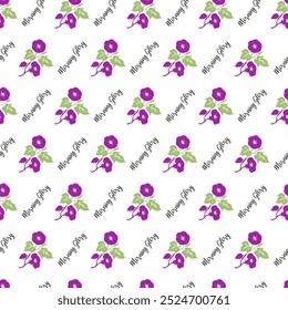 Springtime Floral Morning Glory Seamless Parade. This seamless design is ideal for use in digital and print media, including textiles, wallpapers, and stationery.
